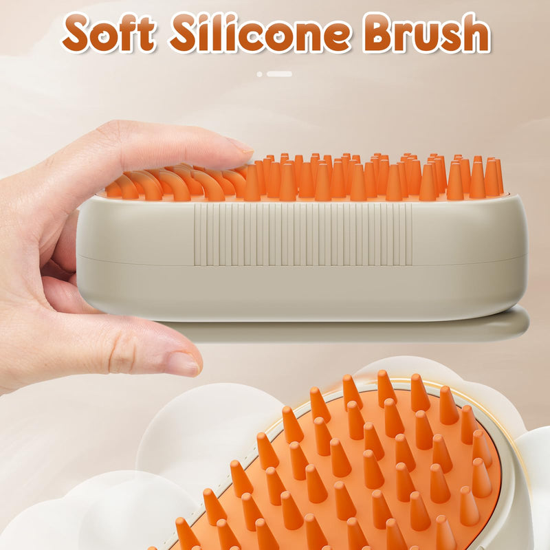 Cat Steam Brush, 3 in 1 Steamy Cat Brush Cleanser,Silicone Massage Grooming Brush for Shedding,Cat Brush to Reduce Static Flying Hair - BeesActive Australia