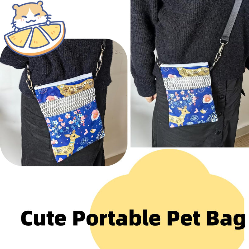 Little Bean Sugar Glider Bonding Pouch Hammock Carry Bag for Rats Hedgehogs Waterproof Small Bag Pet Cage Accessories Soft Nest Bed Hiding Hut Bag Blue 35 x 22 x 22 centimeters - BeesActive Australia