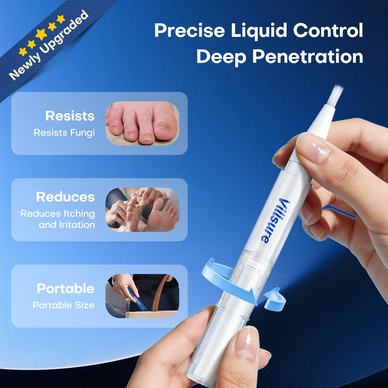 Villsure Toenail Fungus Pen - Toenail Fungus Treatment Extra Strength, Contains 25% Undecenoic Acid, Tea Tree Oils, along with Other Natural Ingredients, Mild and Non-Irritating- Nail Fungus Pen 5pcs