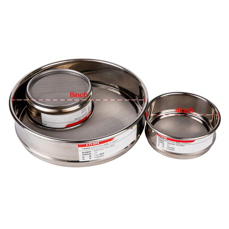 φ20×4.5cm 150 Mesh 304 Stainless Lab Sieves Economy Test Sieve 304 Stainless Steel Wire Cloth（0.1mm） 150 Mesh (0.1mm) - BeesActive Australia