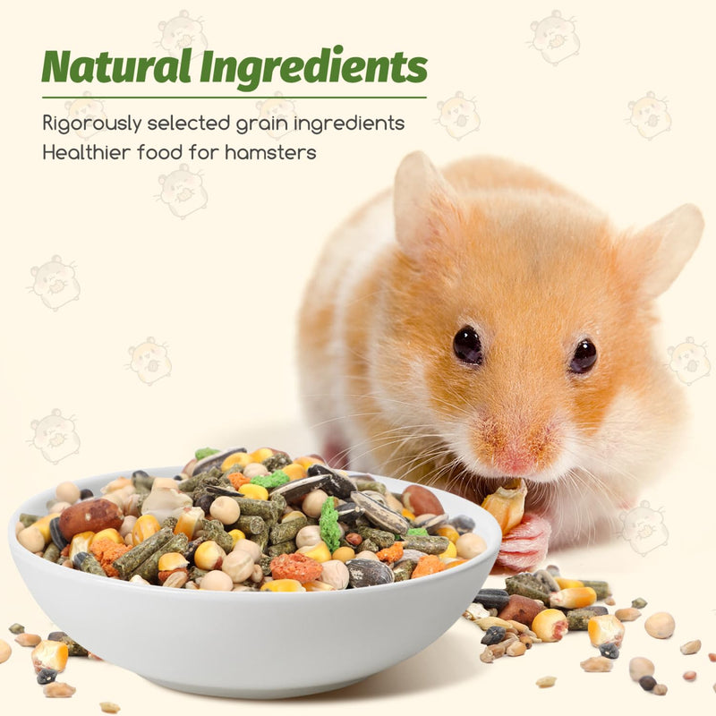 Nobleza - (500g) balanced hamster food, staple food for hamsters with vegetables, natural rodent food for guinea pigs with vital vitamins and minerals - BeesActive Australia