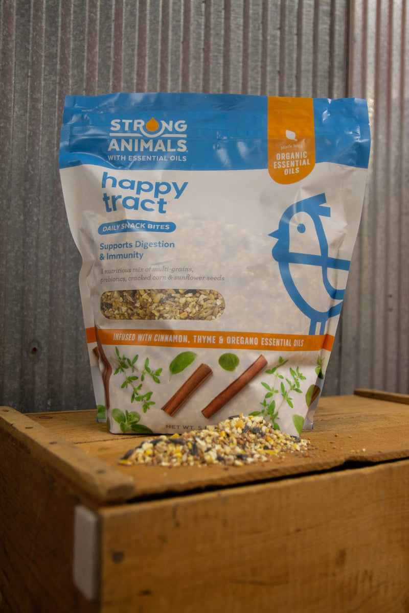 Strong Animals Happy Tract (5lb) & Prebiotics + Probiotics (30 Servings) - Daily Chicken Treats & Water Additives, Digestive & Immune Support for Chickens & All Poultry
