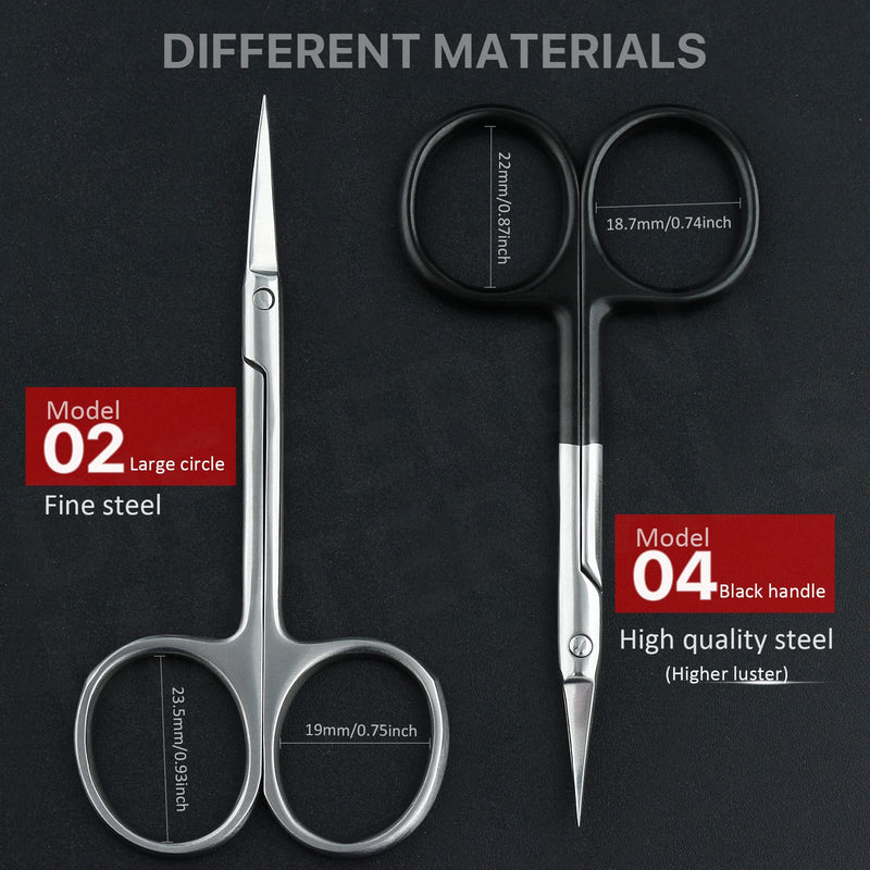 Qunzhao Cuticle Scissors for Women and Men Curved Stainless Steel with Tip Grooming Blades Manicure Nail for Dry Skin Nail Scissors (2) 02 - BeesActive Australia