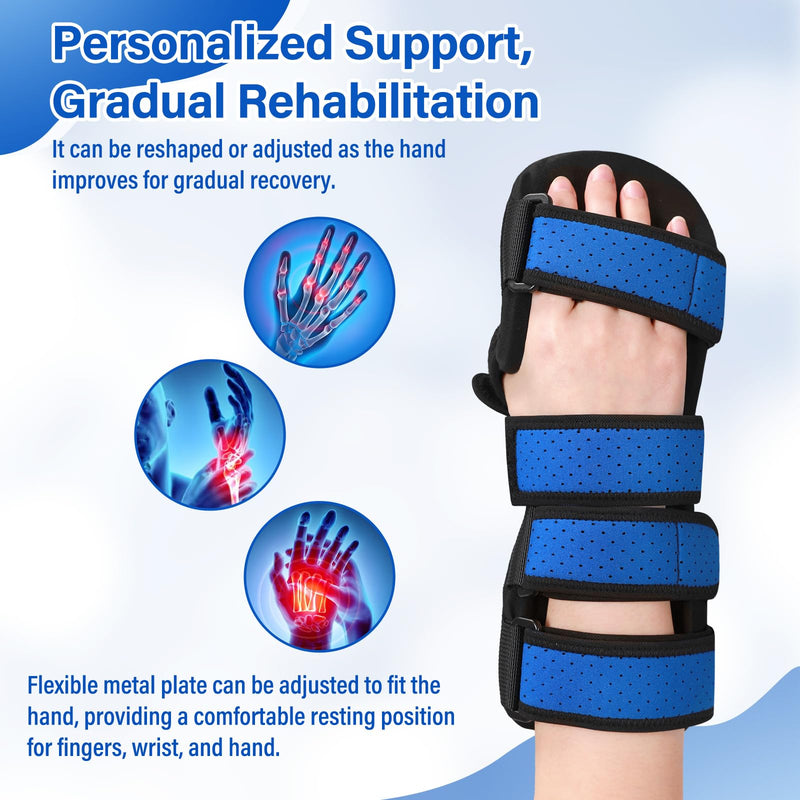 Resting Hand Splint-Hand Brace-Pain Relief For Carpel Tunnel, Stroke Recovery, Arthritis, Tendinitis-Left Left