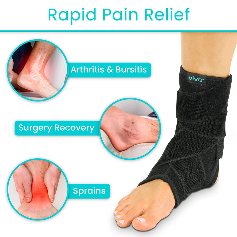 Vive Ankle Brace – Plantar Fasciitis Brace & Ankle Compression Sleeve for Achilles Tendonitis Relief, Heel Spur Support Wrap for Sprained Ankle, Tendon, Foot Pain, Heel Spur, Running Feet Sprain - BeesActive Australia