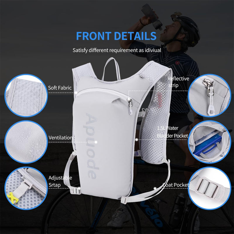 Running Hydration Vest Backpack,Lightweight Insulated Pack Daypack for Hiking Trail Running Cycling Race Marathon for Women Men black Only Backpack