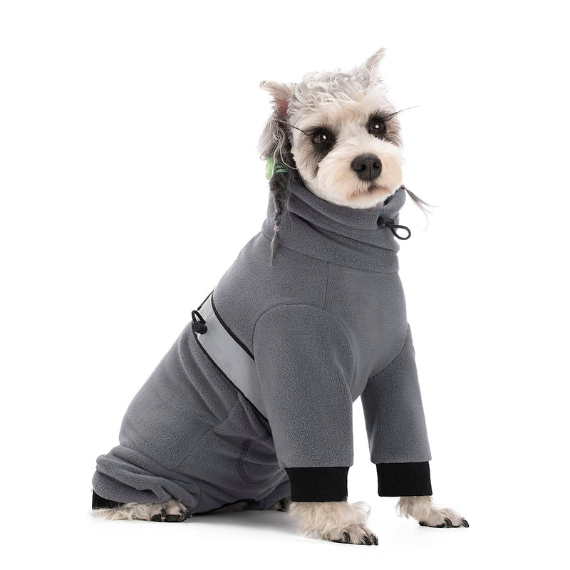 Dog Coats for Small Dogs, Polar Fleece Dog Pajamas Bodysuit for Small Medium Dogs, Dog Winter Jacket Dog Sweater Dog Vest for Small Dog, Dog Four-Legged Warm Clothes Large Grey - BeesActive Australia
