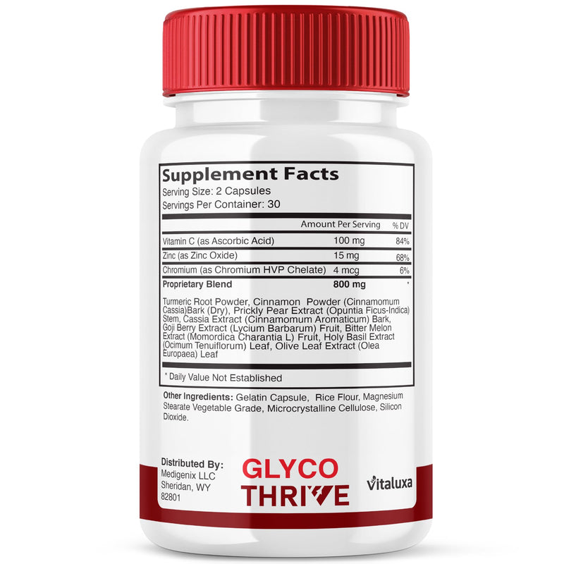 Glyco Thrive Capsules, GlycoThrive Blood Support Supplement Pills, Premium Natural Daily Multivitamin Wellness Formula for Maximum Energy & Overall Balance Health, Glyco Thrives Reviews (60 Capsules)