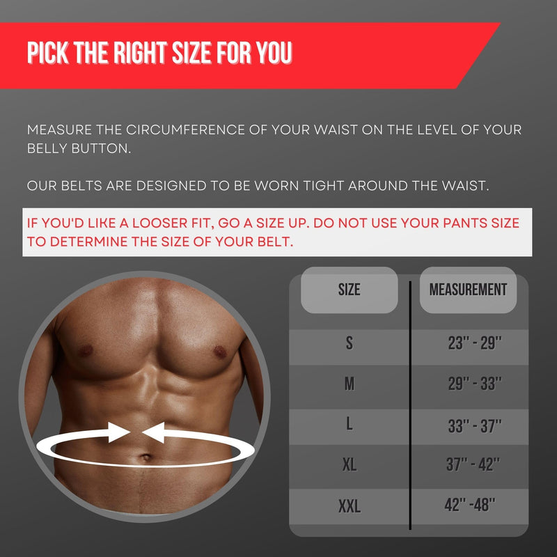 Lift Tech Fitness 6'' Men's Padded Leather Lifting Belt - Weight Lifting Belt for Men - Workout Belt for Men Weightlifting, Strength Training, Powerlifting in Black & Red Medium - BeesActive Australia
