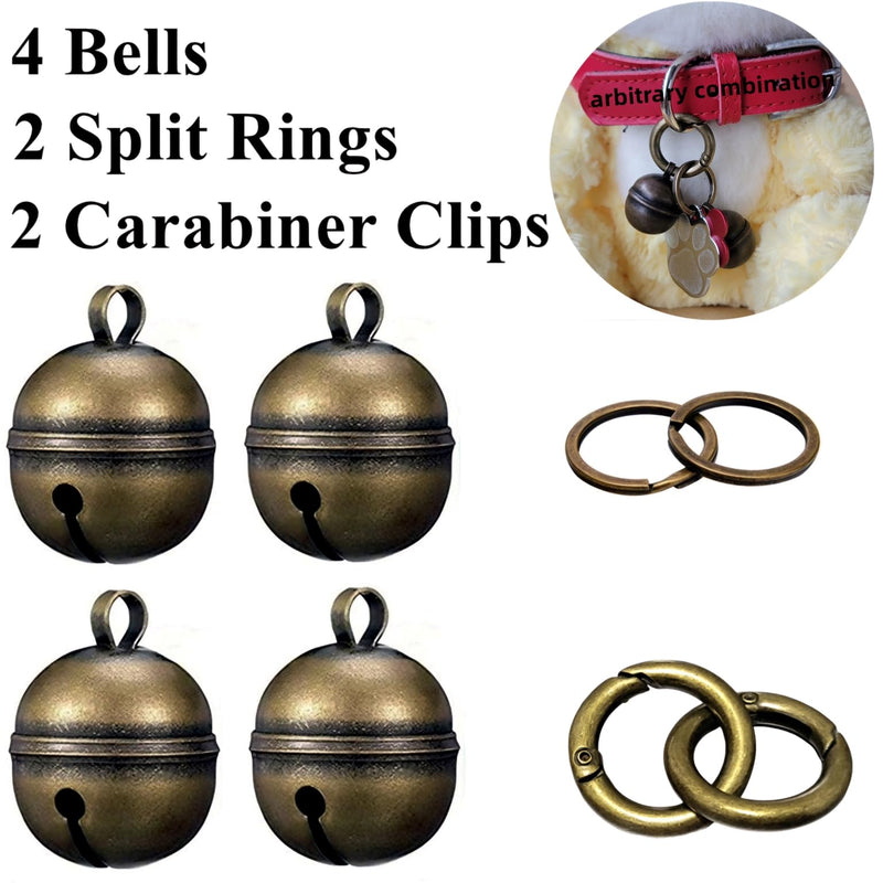 Dog Bells for Pet Tracking, 4 Extra Loud Dog and Cat Bells for Collar,Copper Bells with Quick Clips - BeesActive Australia
