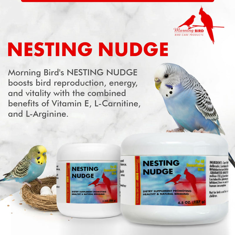 Morning Bird Nesting Nudge 4.5 Oz – Supports Reproductive Health & Energy – Stimulates Male and Female Reproductive Systems - Breeding Supplement with Essential Amino Acids & Vitamin D3