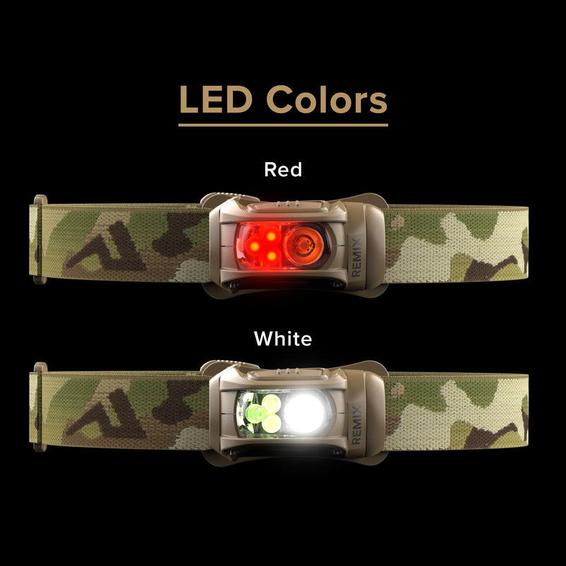 Princeton Tec Remix 300 Headlamp with Red LEDs, Multicam, RMX300-RD-MC 450 Lumens White and Red Multicam w/Red LEDs
