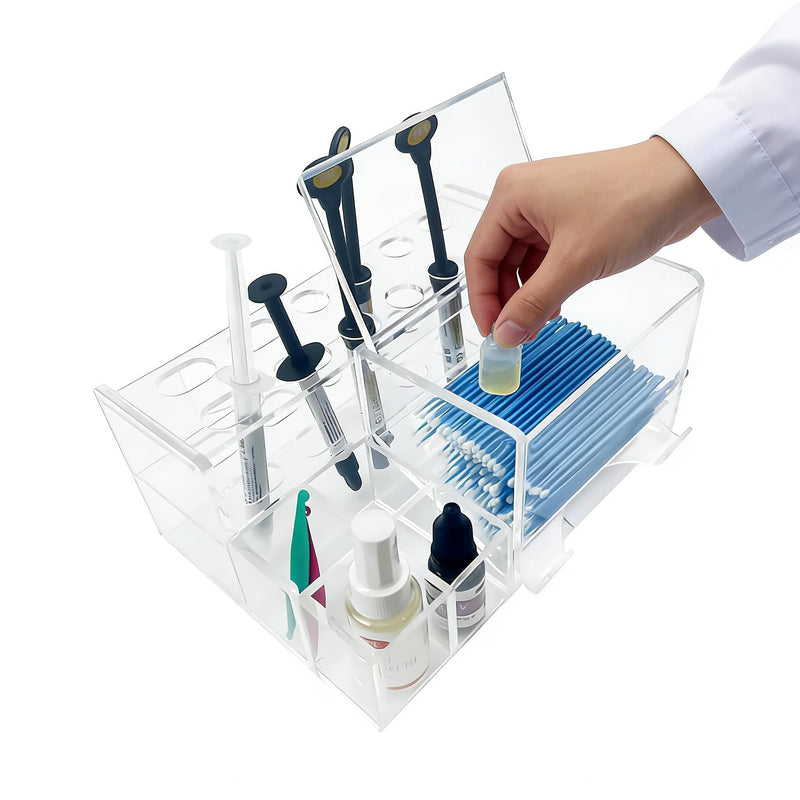 Dental Syringe Acrylic Organizer, YOUYA DENTAL Multi-Function Acrylic Dental Composite Organizer Transparent Resin Holder Applicator for Resin Adhesive Syringes Brush Dispenser Placement Rack Tool Medium - BeesActive Australia