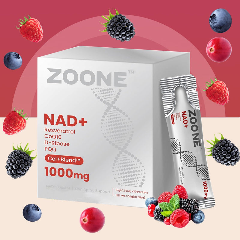 NAD Supplement 1000mg Liquid with NR, Resveratrol & PQQ, 30 Packets | NAD Plus Liquid Supplement with NR, Resveratrol & PQQ; NAD+ Supports Cellular Energy & Healthy Aging for Men & Women 0.35 Fl Oz (Pack of 30)