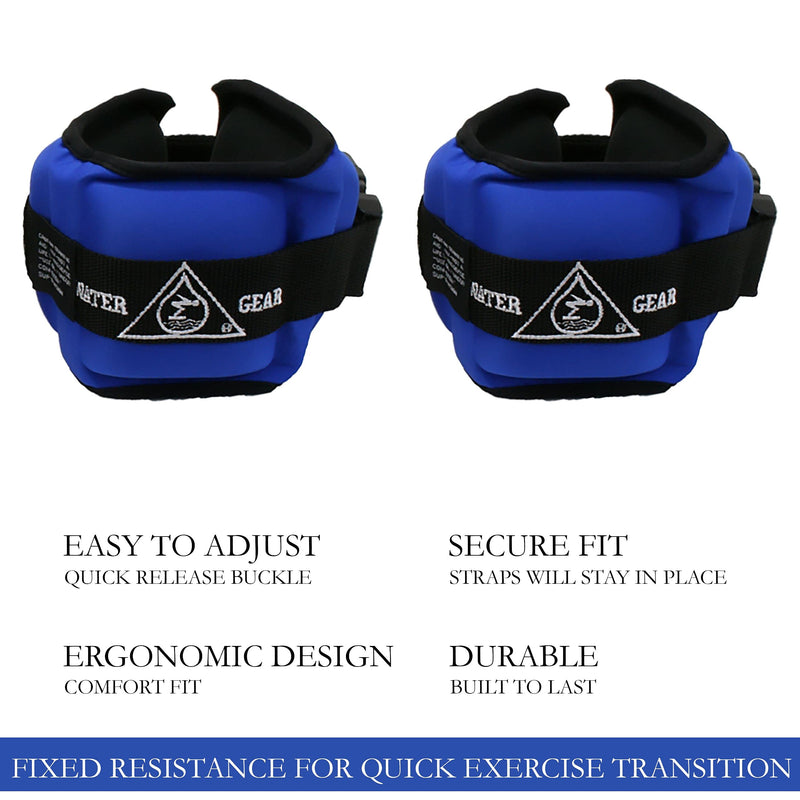 Water Gear Micro Buoyancy Cuff - Aqua Aerobics Fitness Gear Bands for Ankle and Wrist - Swimming Pool Workout - Exercise Equipment Adjustable Ankle and Wrist Bands for Men and Women - BeesActive Australia