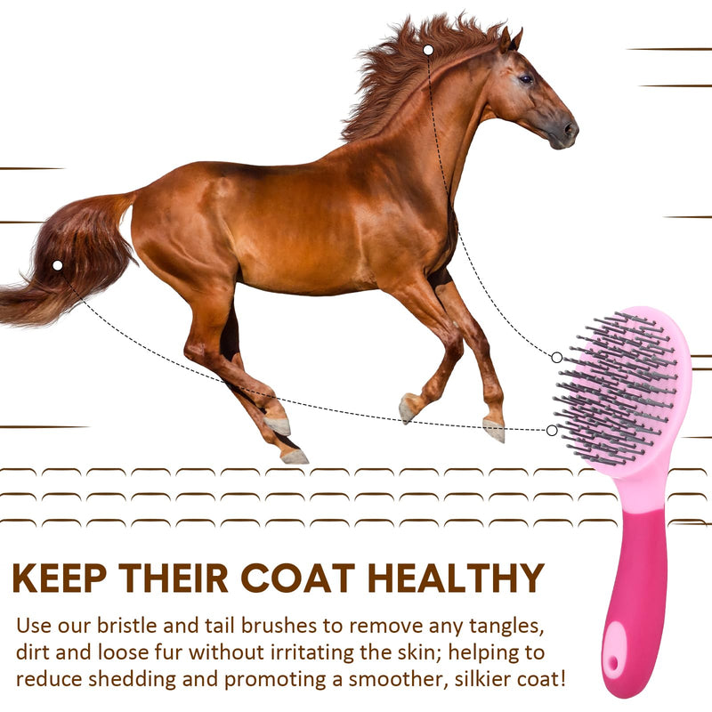 Zhehao 4 Pack Mane and Tail Brush Mane and Tail Horse Brush with Grip, Random Color - BeesActive Australia