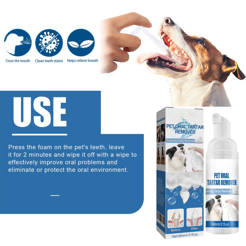 Pet Oral Care Spray – Foaming Dog Teeth Cleaning Spray, Helps Reduce Plaque & Tartar, Eliminate Bad Breath, Support Healthy Gums & Clean Teeth, No Brushing Needed for Daily Oral Care – 2 Fl. Oz blue 1 pack