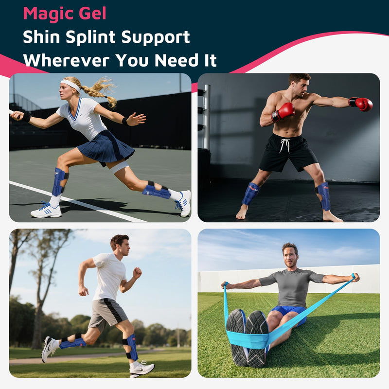 Shin Splint Relief: Hot & Cold Packs, Cryoball & Stretch Bands for Shin Splints | Hot & Cold Therapy for Leg Pain Relief | by Magic Gel Shin Ice Pack Set - BeesActive Australia