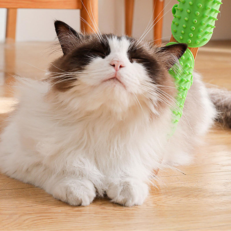 Cats Wall Corner Groomer Scratcher Comb for Boredom Cats Self Face Groomer Furniture Protective Table Leg Massage Brush Yellow - BeesActive Australia