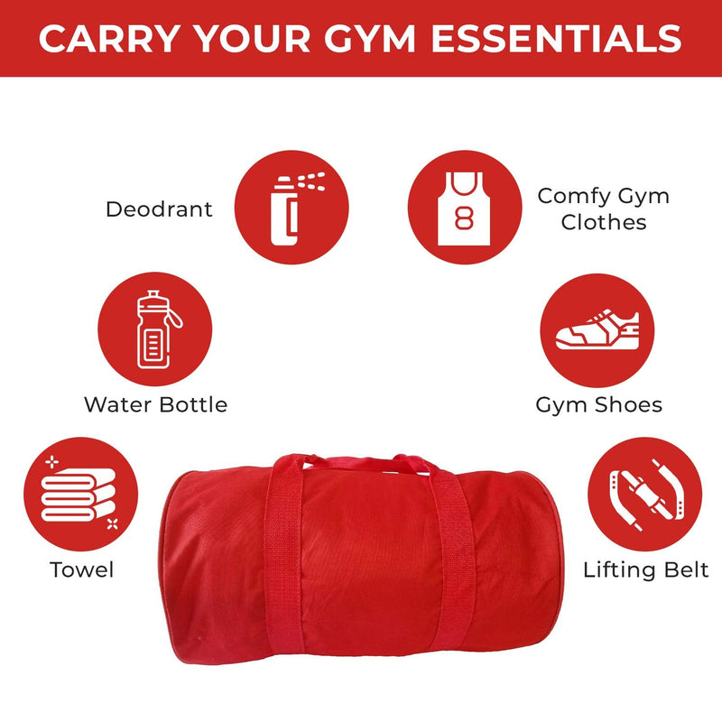 Impecgear Round Duffel Team Sports Equipment Bags, Travel Gym Fitness Bag. Red - BeesActive Australia