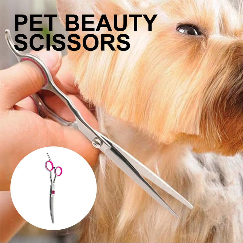 Thoquene dog and cat fur scissors, dog scissors, dog hair curved, pet comb made of robust stainless steel - BeesActive Australia