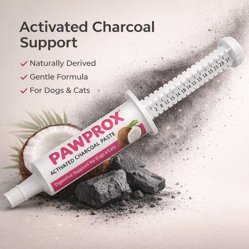 PawProx Activated Charcoal Gel for Dogs for Poisoning, 30 cc Dog First Aid Activated Charcoal, Animal Use Only Dogs and Cats Poisoning First Aid