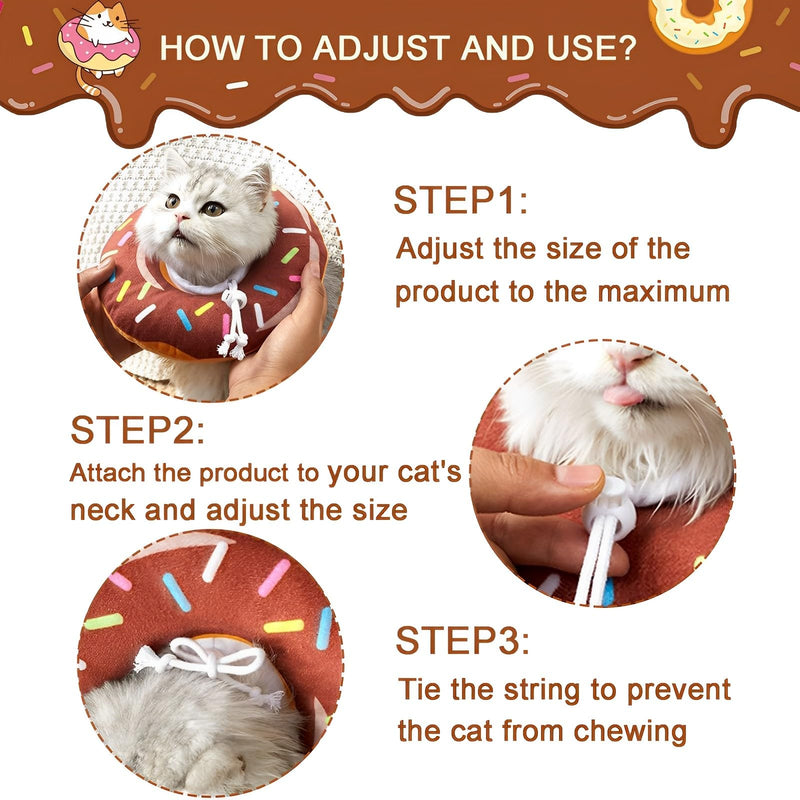 AHEJIOO Cat Neck Brace, Adjustable Cat Collar, Cat Neck Brace, Neck Brace for Cats, Cat Neck Brace, for After Surgery, for Small Dogs and Cats (Brown Donut, M) - BeesActive Australia