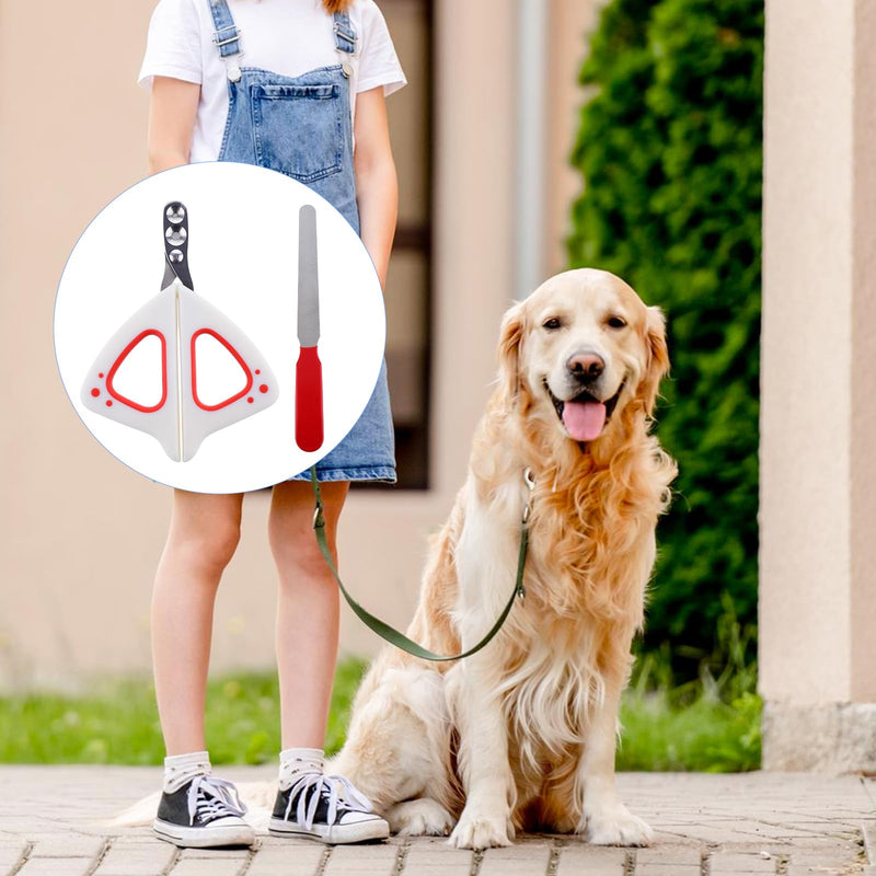 AOZUO Cat Claw Scissors with Protection, Cat Claw Cutter with 2 mm and 3 mm Hole, Professional Claw Scissors for Dogs Cats with Nail File Stainless Steel for Small Dogs Puppies Cats (Red) Red - BeesActive Australia