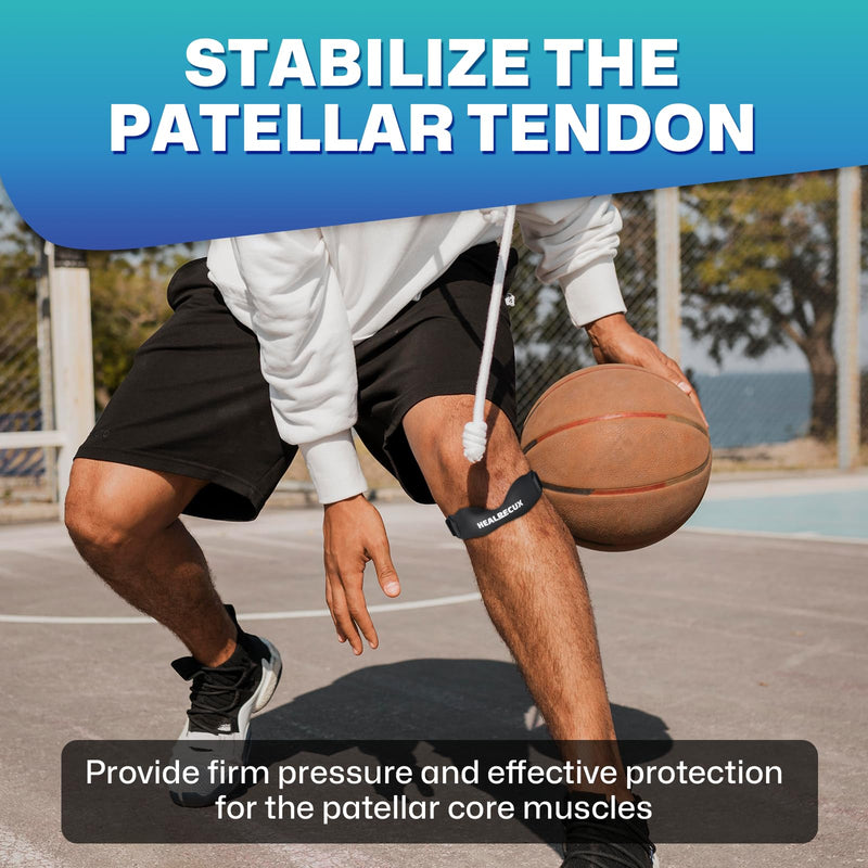 Patella Band, Knee Strap Patella Tendon Support for Knee Pain & Tendonitis, Patella Stabilizer Knee Brace for Running, Basketball, Jumpers Knee, Tennis, Volleyball & Squats - Inky 1 Pack - BeesActive Australia