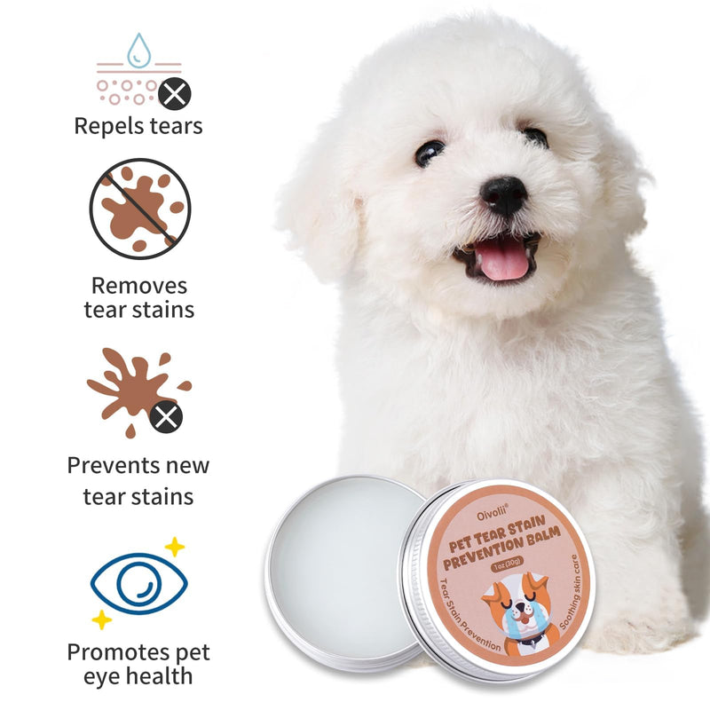 Pet Tear Stain Remover Balm with Pro Powder Brush,Eye Care for Dogs and Cats, Natural Safe Repel Tears,Gently Cleanses Effective & Non-Irritating,30g 30g
