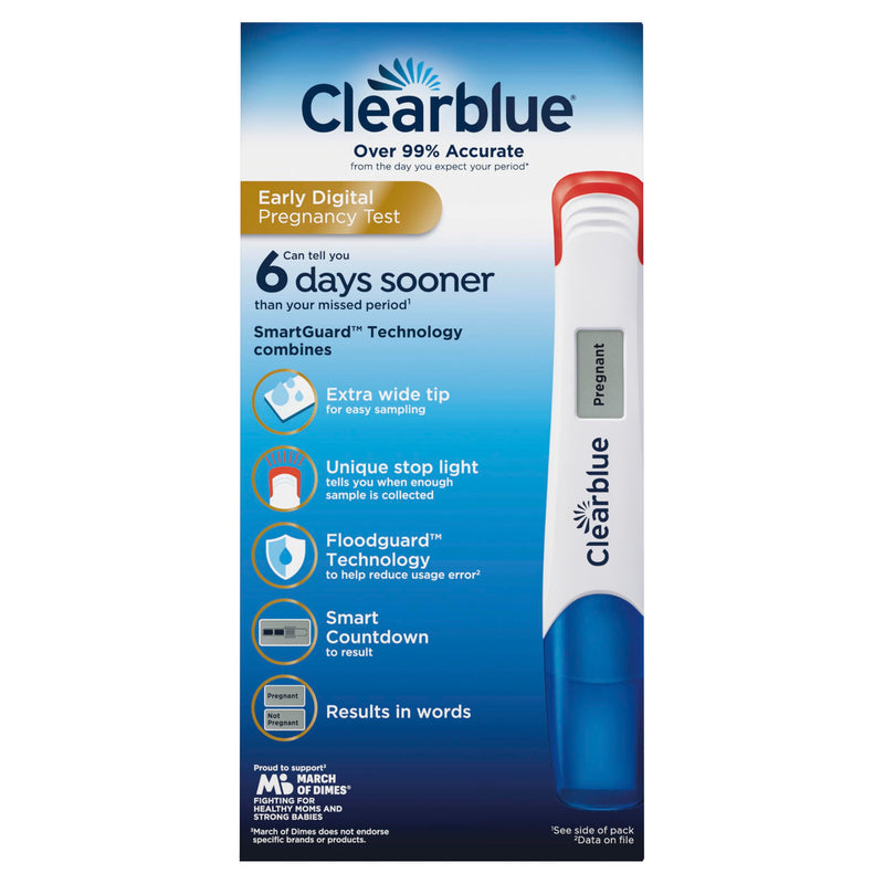 Clearblue Early Digital Pregnancy Test, Early Detection at Home Pregnancy Test, 5 Ct 5 Count (Pack of 1)