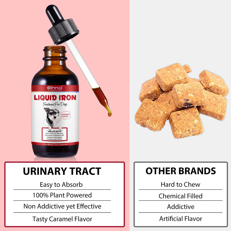 Iron Supplement for Dogs - Liquid Drops for Anaemia Treatment & Prevention | Supports Healthy Blood Cell Production & Oxygen Transport | Palatable Caramel Flavour 60mL