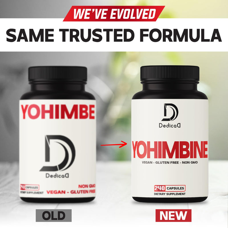 Yohimbine Hcl - 240 Capsules - Yohimbe Supplements for Men & Women - Energy Production, Body Management & Pre-Workout