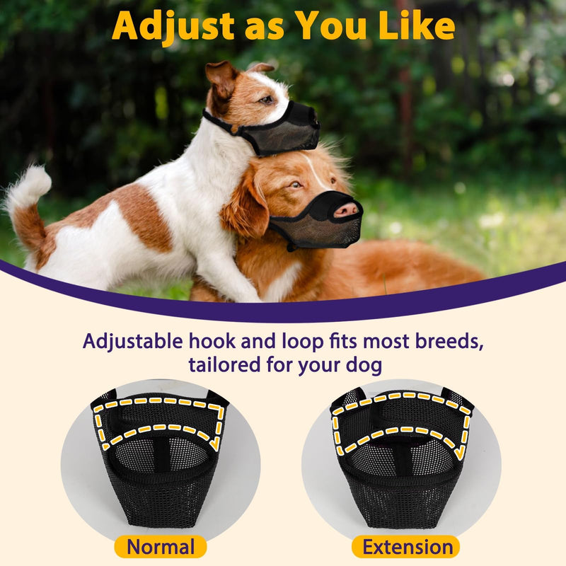 SHUOHONG Dog Muzzle, Nylon Mesh, Breathable and Comfortable, Muzzle for Large Dogs with Adjustable Straps, Muzzle for Medium Dogs, Muzzle for Small Dogs, Muzzles for Dogs (Black-L) Black-L - BeesActive Australia