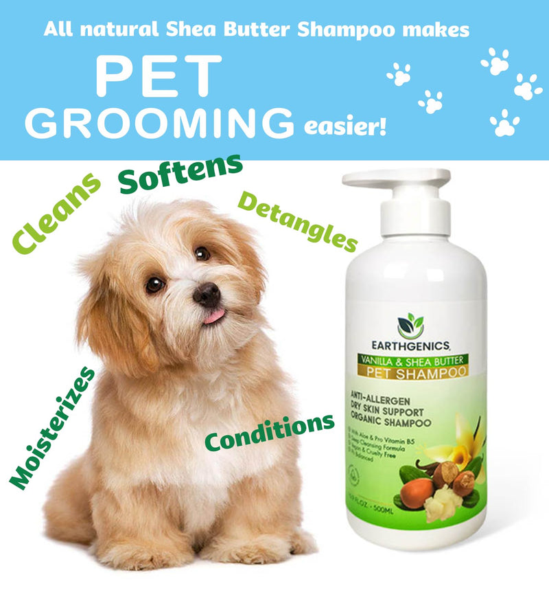 Earthgenics® Anti-Allergen, Dry Skin Support, Organic Shampoo for Dogs and Cats. All-in-One Solution. No Need for Additional Conditioner - 16 fl oz - BeesActive Australia