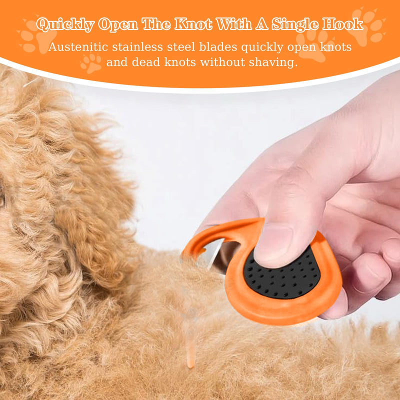 Knotting Comb for Cats, Pet Hair Removal Tool, Multifunctional Dog Comb for Dog, Cat Grooming Supplies, Cat Knot Remover, Pet Knot Opener, Pet Grooming Supplies for Grooming Loose Knotted Hai 2PCS - BeesActive Australia