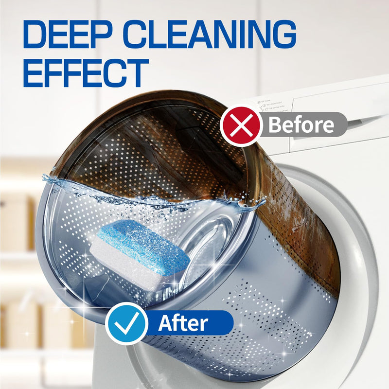 CLEARALIF Washing Machine Cleaner 12 Pack,1 Year Supply, Clean Inside Drum and Laundry Tub Seal, Washing Machine Cleaner Tablets For HE Front Loader & Top Load Washer - BeesActive Australia