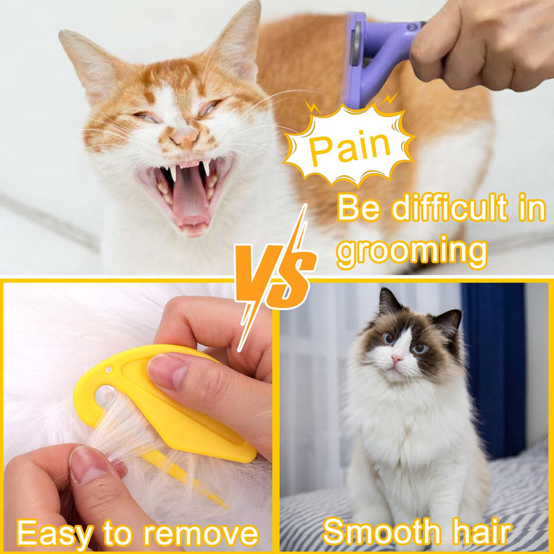 5 Pcs Knotting Comb for Cats + Grooming Combs, Pet Knotting Comb for Dog, Pet Hair Removal Tool, Cat Matted Fur Remover Sets - BeesActive Australia