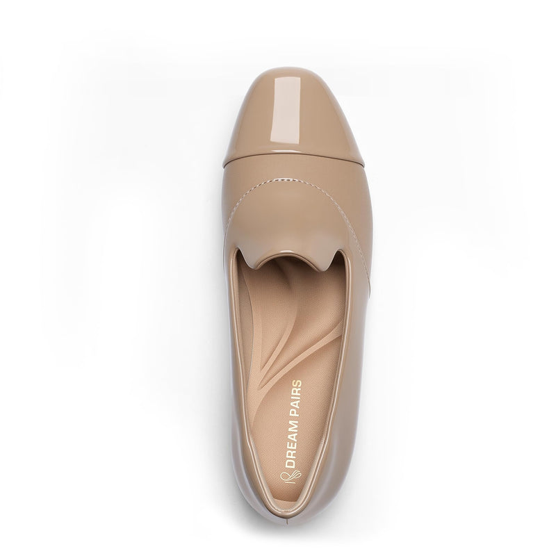DREAM PAIRS Women's Loafers Orthopedic Work Dress Shoes 9 Nude