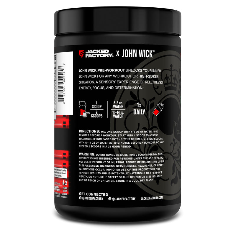 Jacked Factory X John Wick - Wick Mode Pre Workout Powder - Intense Energy, Battle-Ready Focus, Unstoppable Commitment, and Sheer Will - 40 Servings, Osaka Cherry Blossom 40 Servings (Pack of 1) - BeesActive Australia