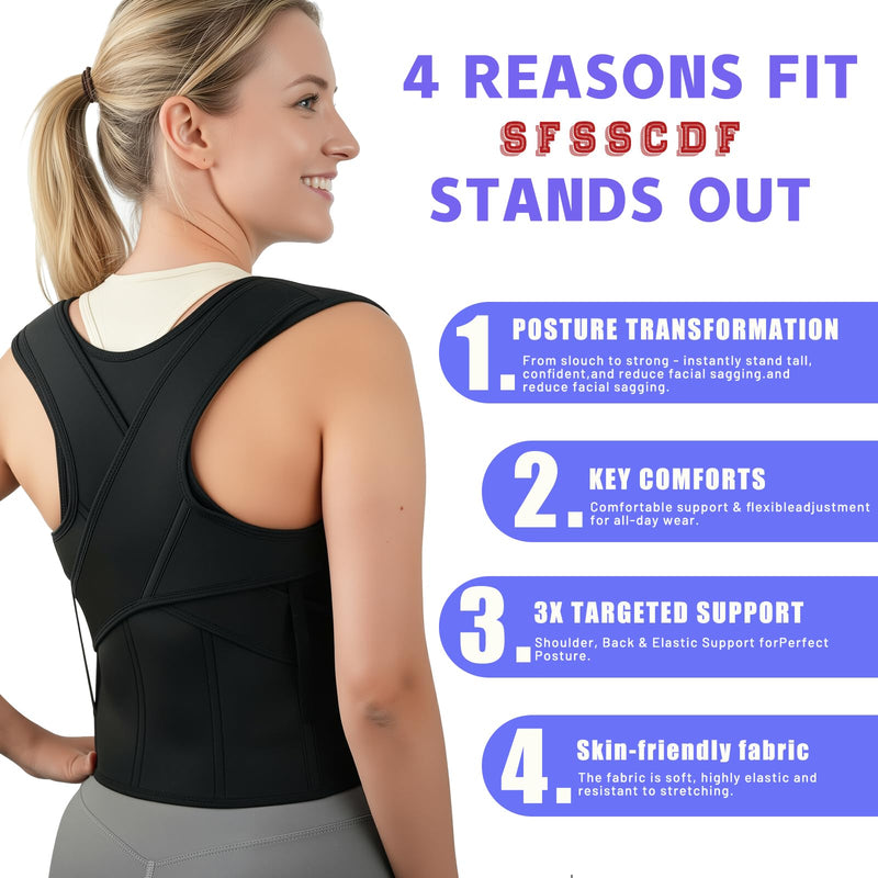Back Brace Posture Corrector for Women and Men Vertical Alignment System, Lower Back Pain Relief, Back Straighter Instant Posture Corrector - Scoliosis （M） M-Back Brace - BeesActive Australia