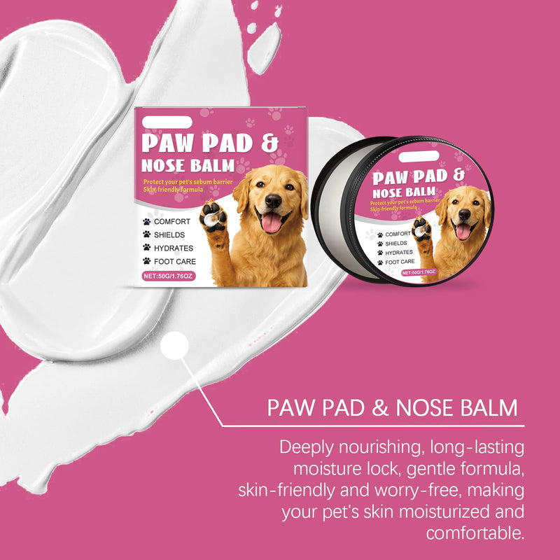 MCStars Dog Paw Balm for Dry Cracked Paws - Lick-Safe Organic Paw Wax with Aloe & Oat Protein - Hot Pavement & Winter Snow Protection - Moisturizer for Dogs & Cats, 1.76Oz (Cream 50g) Paw Cream 50g-Purple