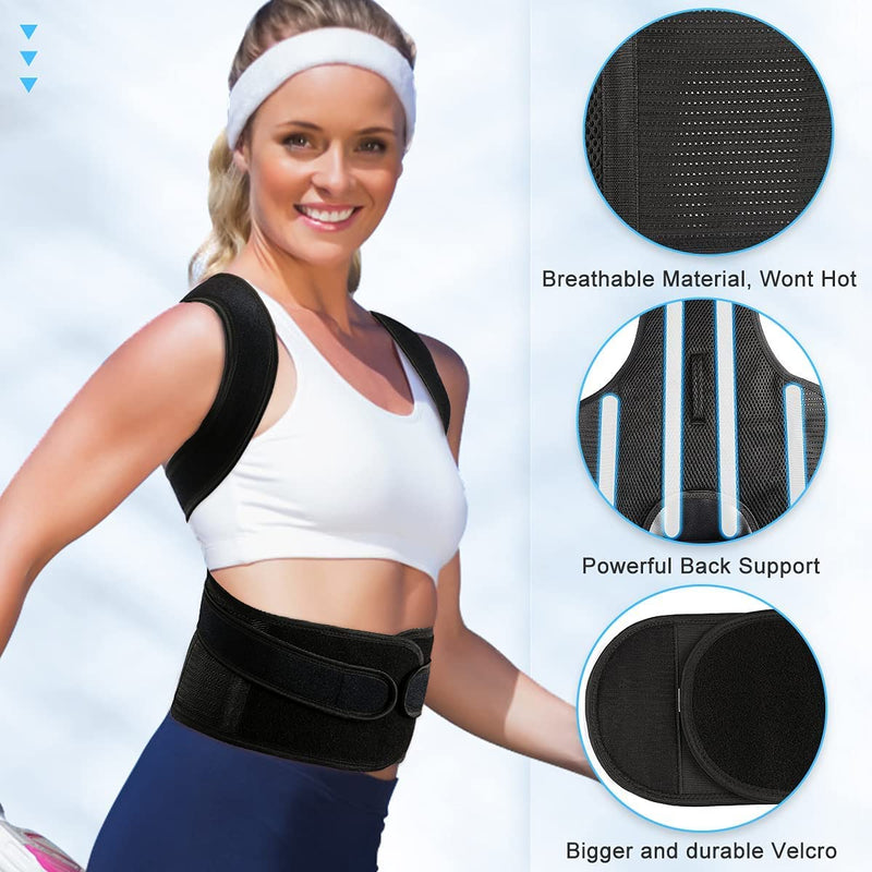 PAZAPO Posture Corrector for Men&Women - Back Brace for Lumbar Support and Upright - Breathable Back Straightener Back 2X-Large(42-48 Inches) XX-Large - BeesActive Australia