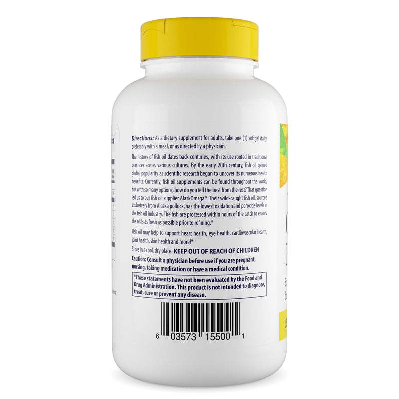 Healthy Origins Omega-3 Fish Oil 1,250 mg, EPA DHA, 180 Softgels