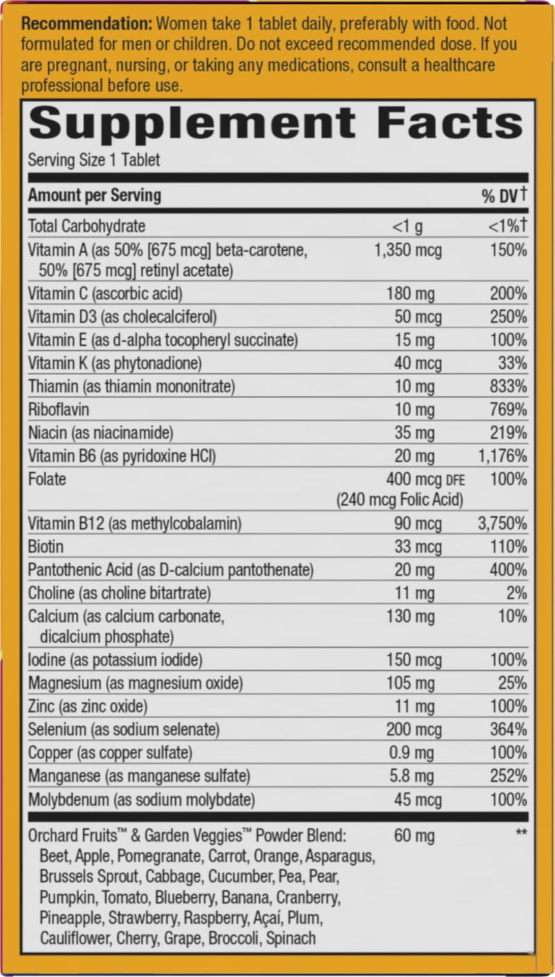 Nature's Way Alive! Women's 50 Plus Ultra Potency Multivitamin, 60 ct x3 | Complete and High Potency Formula with Vitamin D3, C, E, and Methylated B12; Supports Heart, Brain, and Bone Health*. 60 Count (Pack of 3)