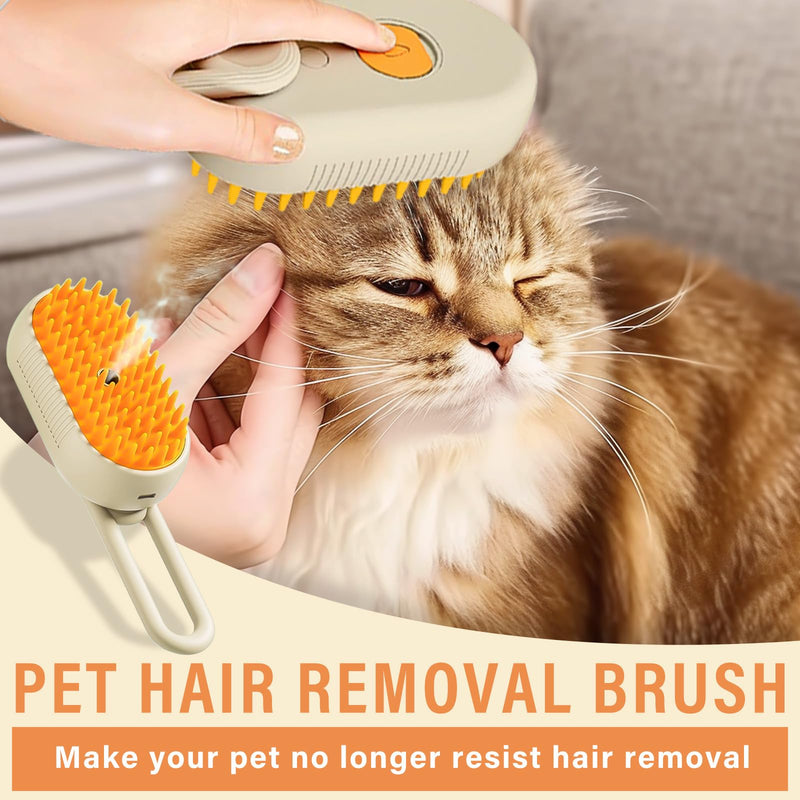 Cat Steam Brush, 4 in 1 Steam Brush for Cats Dogs, for Cleaning, Shedding, Massage & Combing, Rechargeable and Anti-Static, b02 - BeesActive Australia