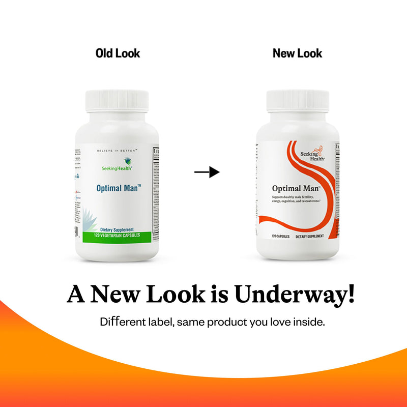 Seeking Health Optimal Man - Multivitamin Supplement with Zinc, Active Folate, & Alpha-Lipoic Acid - Multivitamin Supports Energy & Brain - Support Aging & Men's Health - 30 Servings