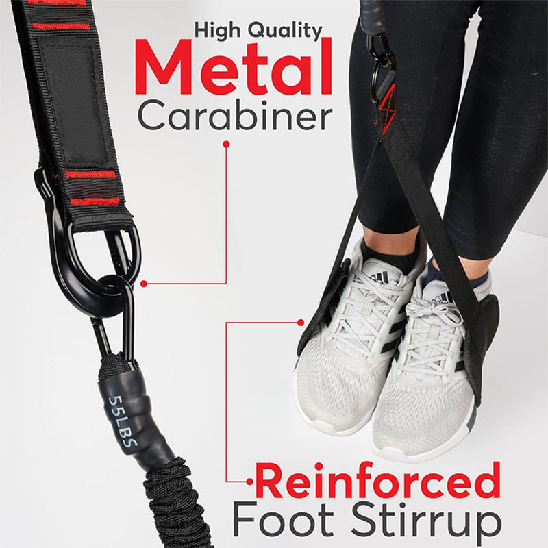Pull Up Assistance Bands 260lbs – Heavy Resistance Bands for Pull Ups with Feet Rest, Height Adjustable Pull Up Bar Bands, Strength Training Workout Equipment Black