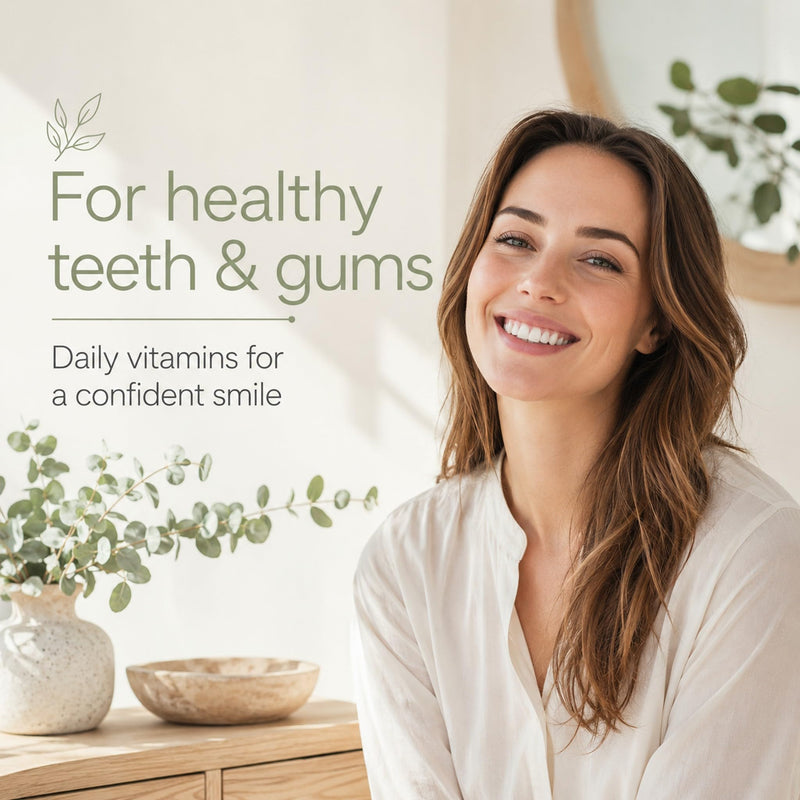 Oral Multivitamin for Teeth & Gums, Vitamin D3, C, A, Calcium & Zinc | Daily support with 1 small flavorless tablet, easy to swallow, 30 count, no artificial taste Unflavored