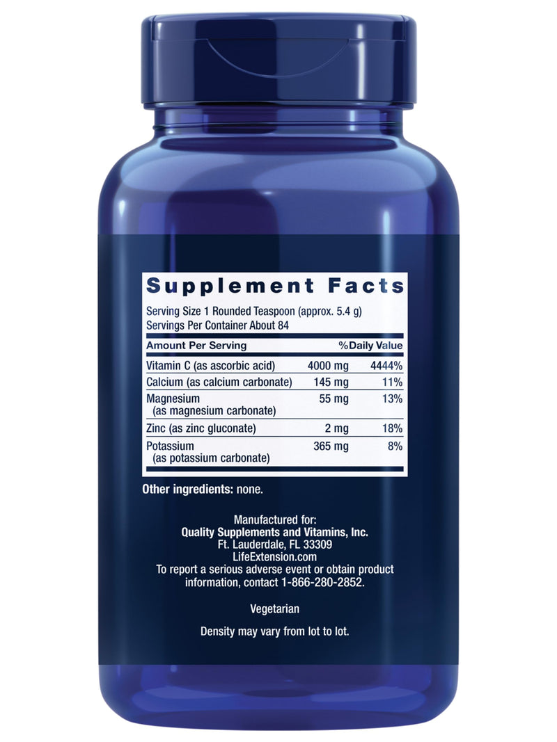 Life Extension Buffered Vitamin C Powder, 454 Grams | With Calcium, Magnesium, Potassium & Zinc, Gentle on Sensitive Stomachs, Gluten-Free, Non-GMO & Vegetarian Standard Packaging